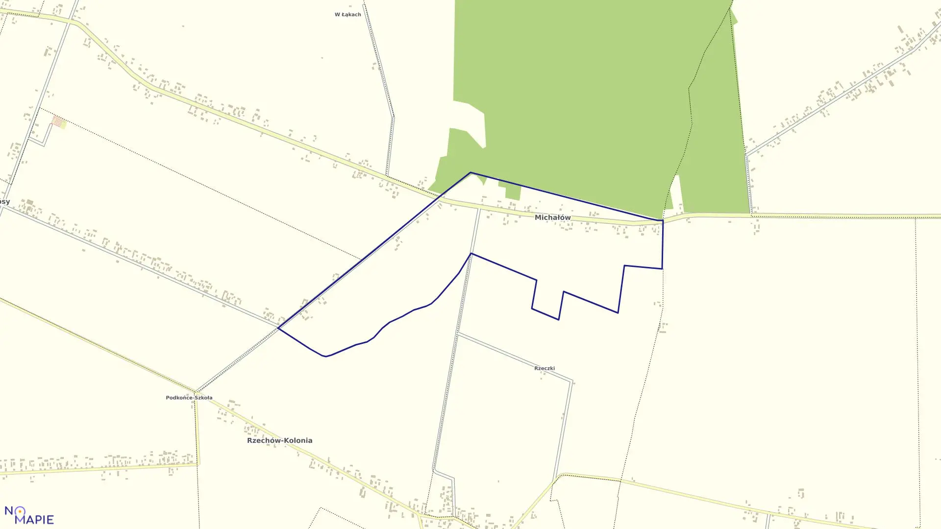 Mapa obrębu MICHAŁÓW w gminie Rzeczniów